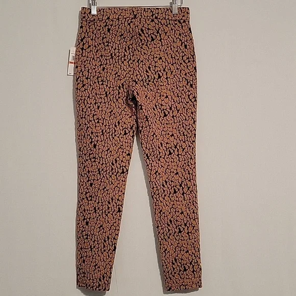 NWT Michael Michael Kors women's as textured pull-on pants in dark camel - Picture 9 of 10